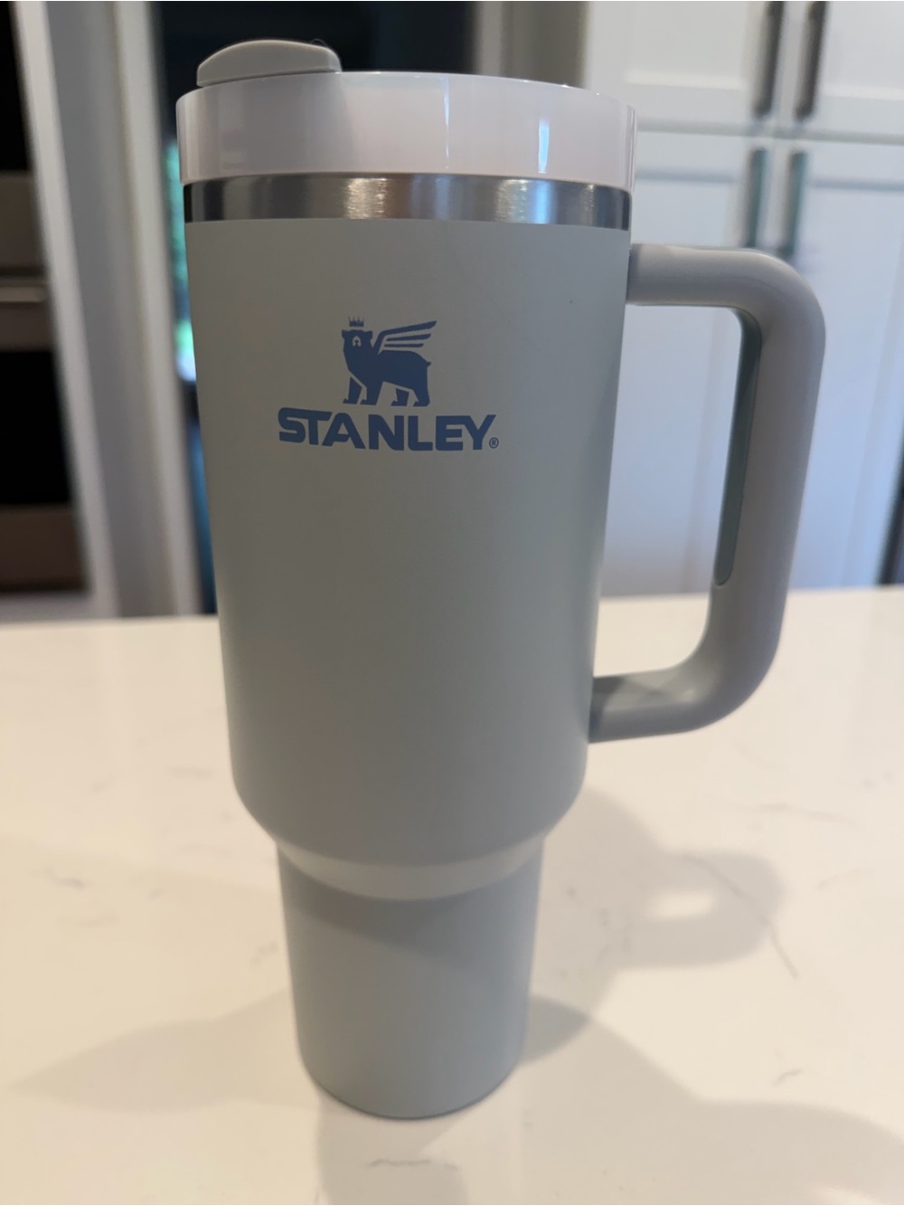 Stanley 40 oz Insulated Travel Mug - Light Gray with White Lid